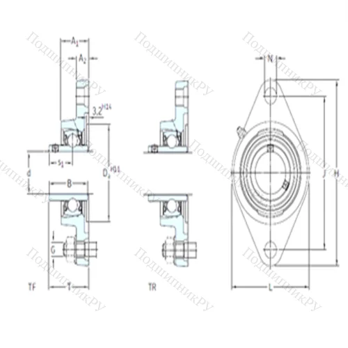 Подшипниковый узел шариковый радиальный FYTB 12 TF