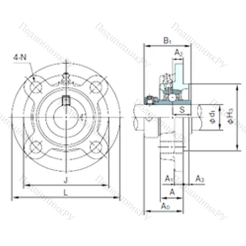 Подшипниковый узел шариковый радиальный UGFC 204