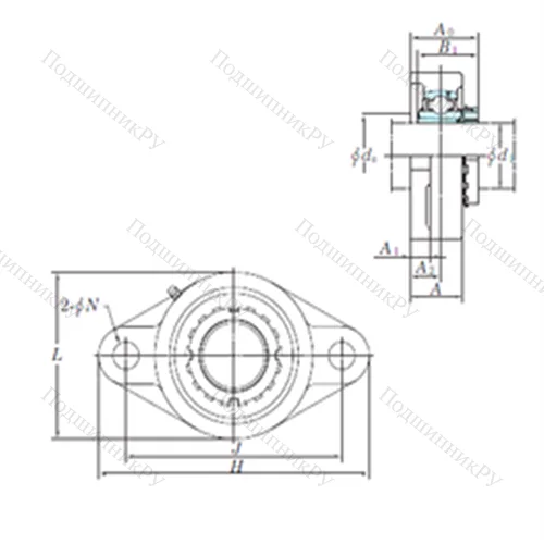 Подшипниковый узел шариковый радиальный UKFL 310