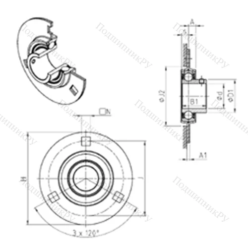 Подшипниковый узел шариковый радиальный USPF 201