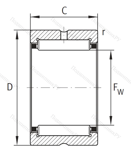 Игольчатый подшипник NK 25/16 XL