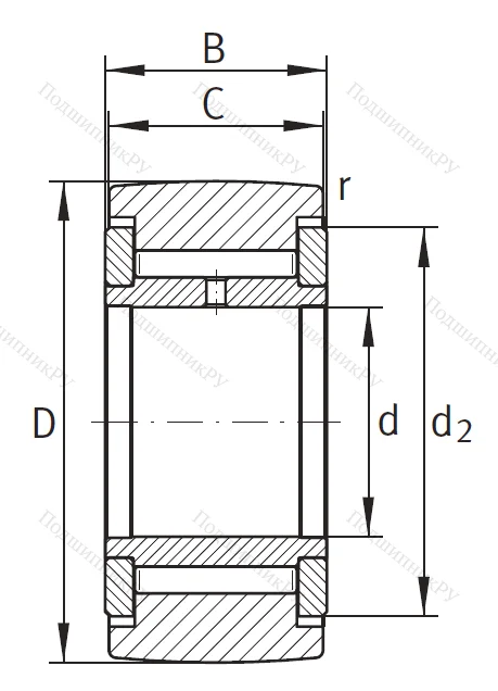 Игольчатый подшипник NATV 15