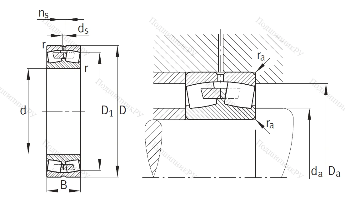 Сферический роликовый подшипник 23124 E 1A M C 3