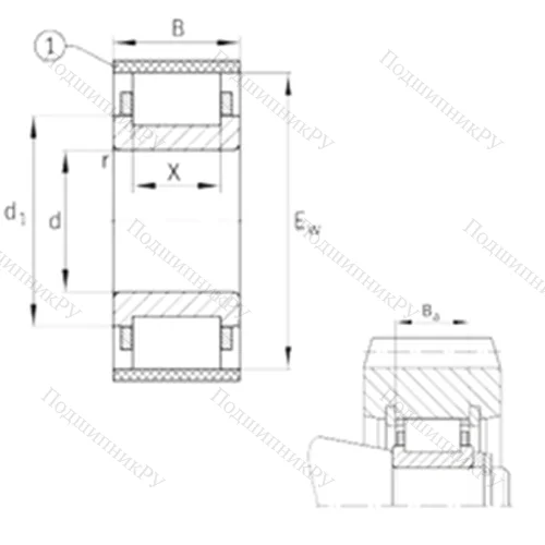 Подшипник роликовый радиальный RN 2216-E-MPBX