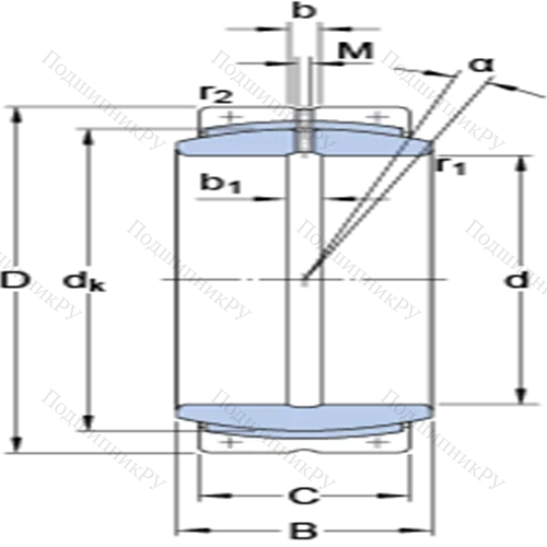 Радиальные сферические подшипники скольжения с контактными поверхностями сталь/сталь, требующие техобслуживания GEC 460 FBAS