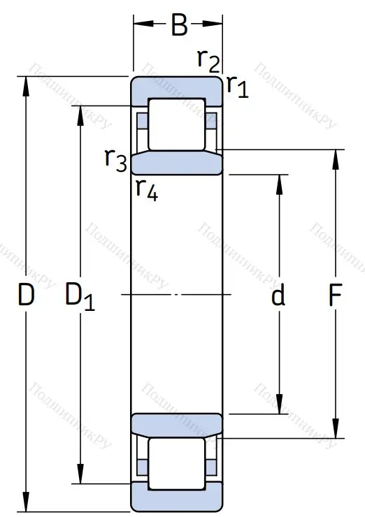 Роликовый цилиндрический подшипник NU 317 ECJ/C 3