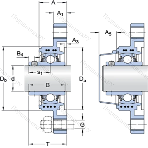 Фланцевые подшипниковые узлы типа Y (корпус типа Y-TECH, овальный фланец, крепление стопорными винтами) FYTBK 35 TF