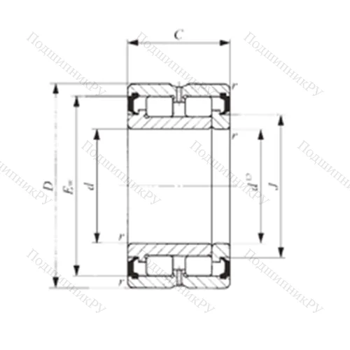 Подшипник роликовый радиальный NAG 4908UU