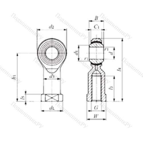 Подшипник скольжения сферический PHS 22EC