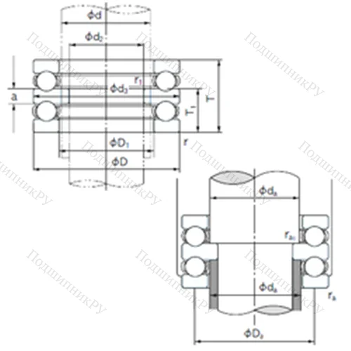 Подшипник шариковый упорный 52336