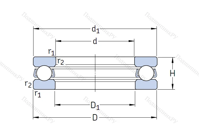 Упорный шариковый подшипник 51101
