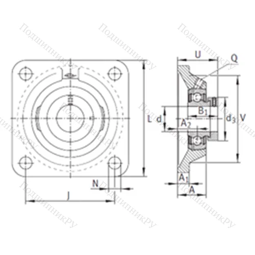 Подшипниковый узел шариковый радиальный PCJ 25-N-FA 125