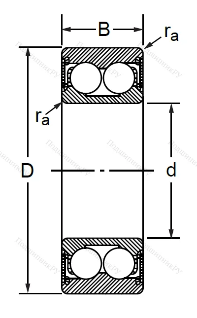 Радиально-упорный шариковый подшипник 3056205 2RS (3205 A 2RSTN)