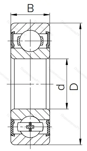 Шариковый однорядный подшипник 180304 (6304 2RS) в Белгороде