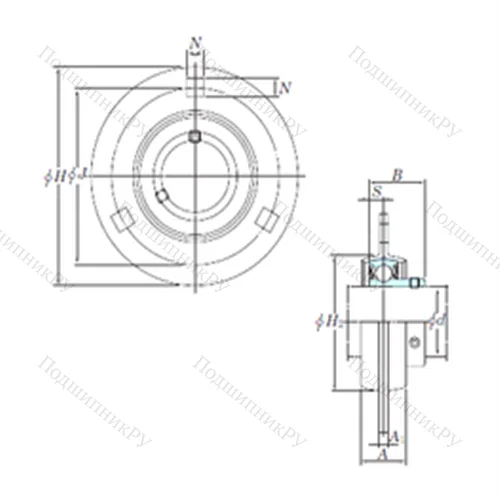 Подшипниковый узел шариковый радиальный SBPF 207-22 от производителя  KOYO