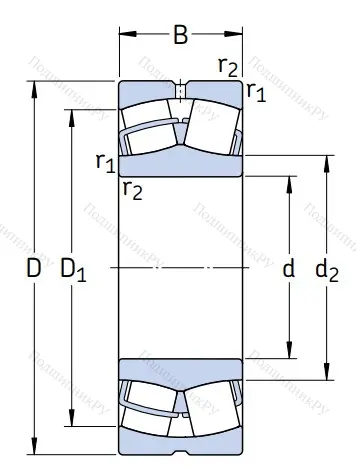 Сферический роликовый подшипник 22206 E