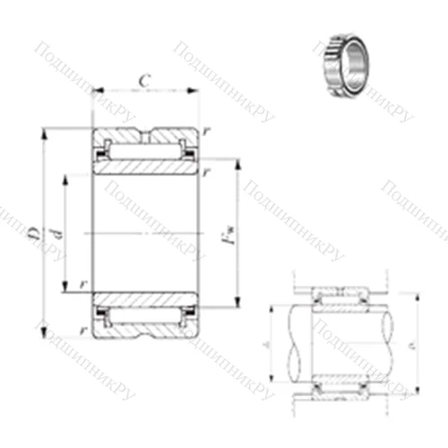 Подшипник игольчатый радиальный TAFI 405530