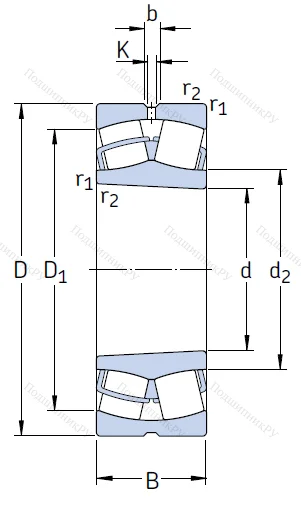 Сферический роликовый подшипник с конической посадкой на вал 24126 CCK 30/C 3W 33