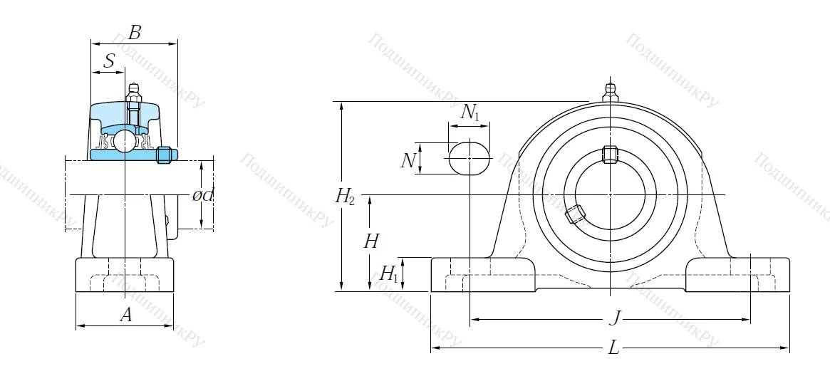 Подшипниковый узел UCP 211 J