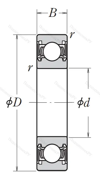Однорядный шариковый подшипник 6215 DDU CM
