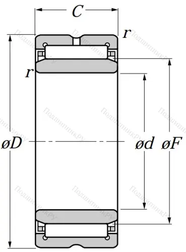 Игольчатый подшипник NA 4904 R