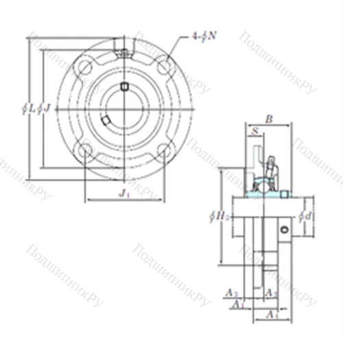 Подшипниковый узел шариковый радиальный UCFCX 06-20