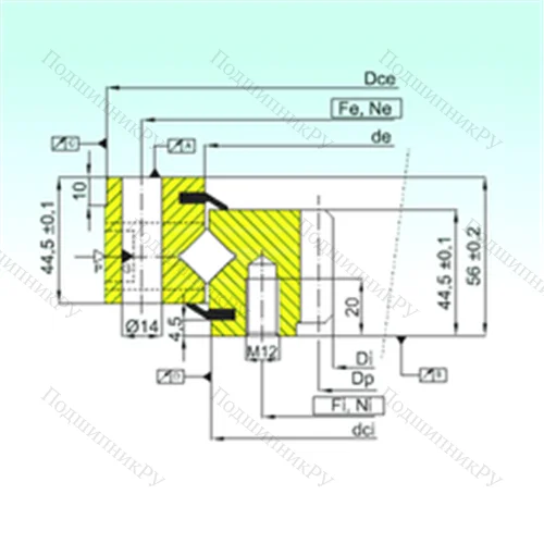 Подшипник роликовый опорно-поворотный ZR 1.14.0544.201-3SPTN