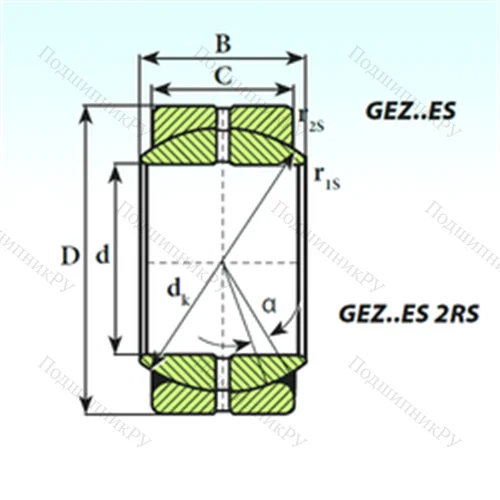 Подшипник скольжения сферический GEZ 95 ES 2RS