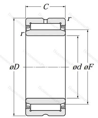 Игольчатый подшипник NA 6906 R
