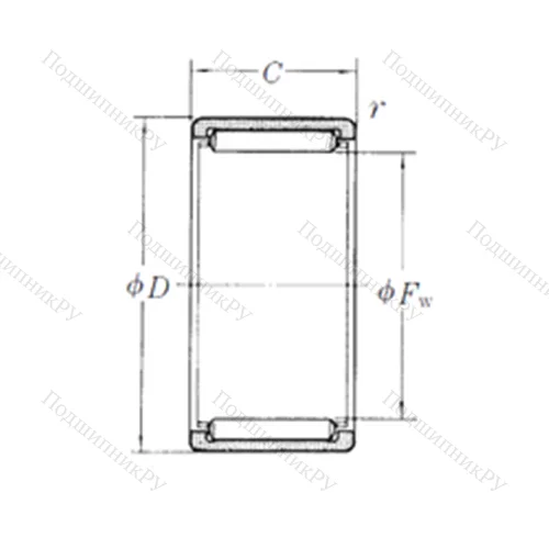 Подшипник игольчатый радиальный RLM 739025-1