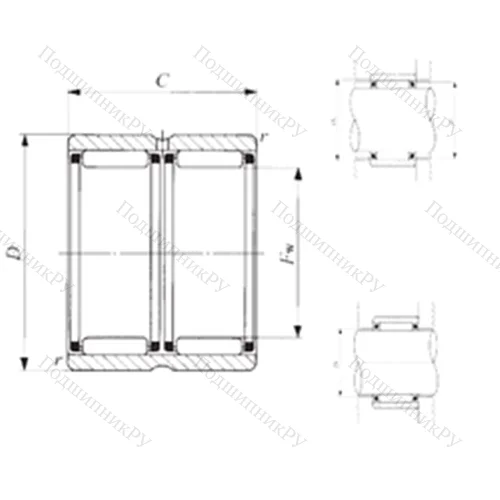 Подшипник игольчатый радиальный RNAFW 304232