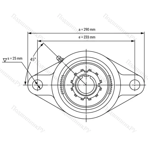Подшипниковый узел UKFL 216+H 2316 - Вал: 70 мм