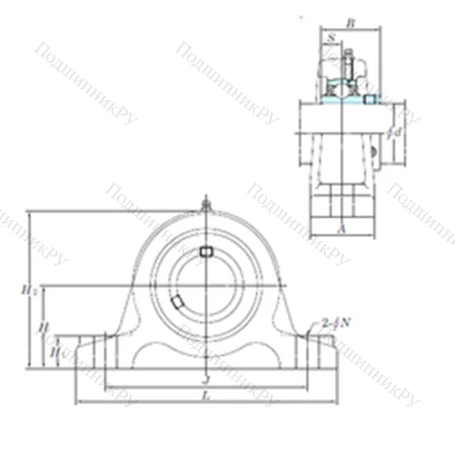 Подшипниковый узел шариковый радиальный UCIP 211-34