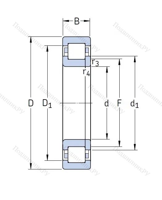 Роликовый цилиндрический подшипник NUP 2205 ECP