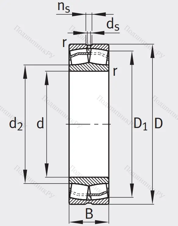Сферический роликовый подшипник 21308 E 1 XL