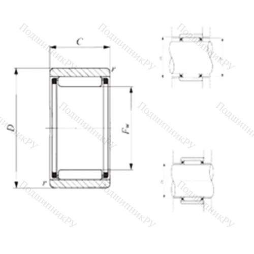 Подшипник игольчатый радиальный RNAF 759530