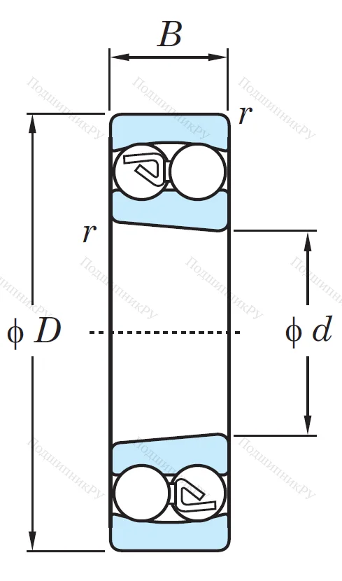 Двухрядный шариковый подшипник 1212 K