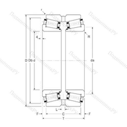 Подшипник роликовый радиально-упорный 101038X/101076XG