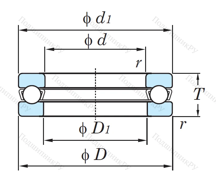 Упорный шариковый подшипник 51220