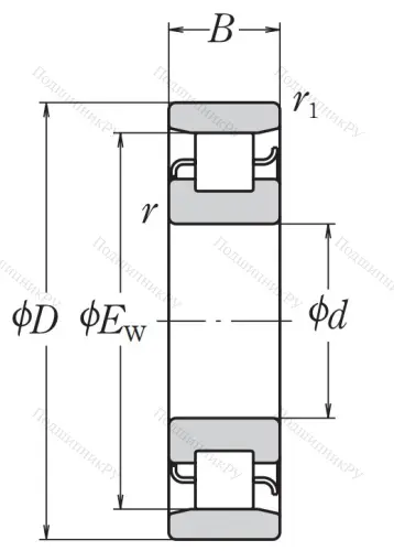 Роликовый цилиндрический подшипник N 306 ET от производителя  NSK