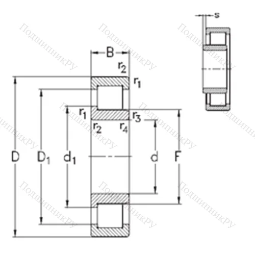 Подшипник роликовый радиальный NJ 2222-E-MA 6