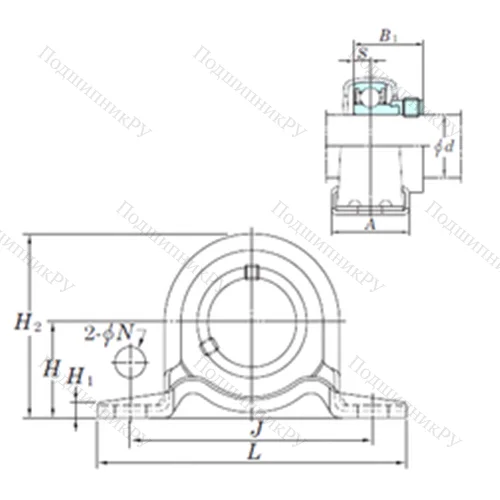 Подшипниковый узел шариковый радиальный SAPP 201-8