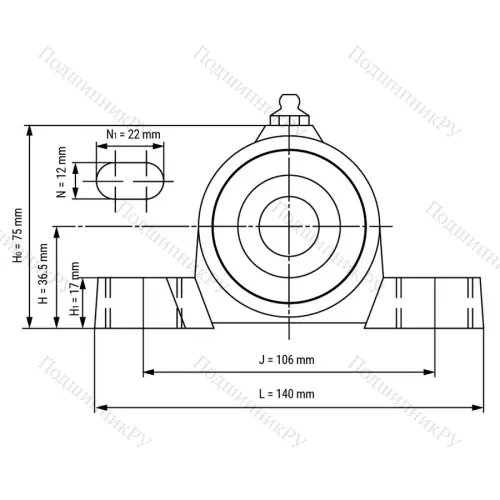 Подшипниковый узел WP-SSBP 205 - Вал: 25 мм