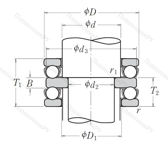 Упорный шариковый подшипник 52207