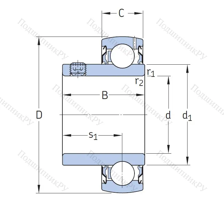 Корпусный подшипник YAT 210