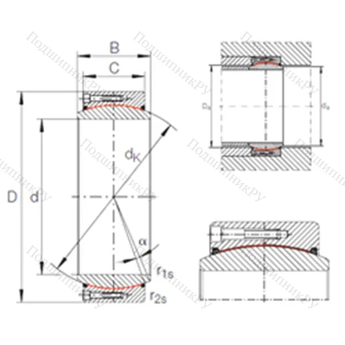 Подшипник скольжения сферический GE 850 DW-2RS 2