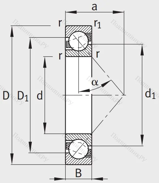 Однорядный шариковый подшипник 7220 B XL TVP