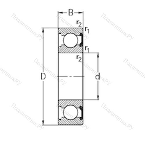 Подшипник шариковый радиальный 6218-2RSR
