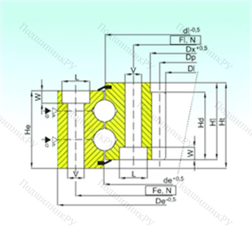 Подшипник шариковый опорно-поворотный ZB 2.30.1351.402-1SPPN