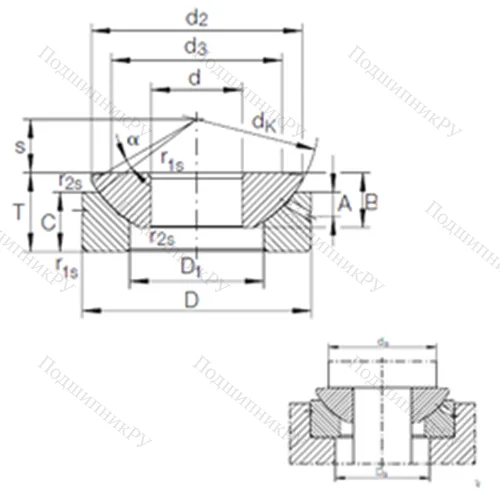 Подшипник скольжения сферический GE 120 AX